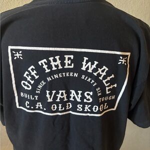 Vans Black Short Sleeve Tee with White 'Off The Wall' Graphic